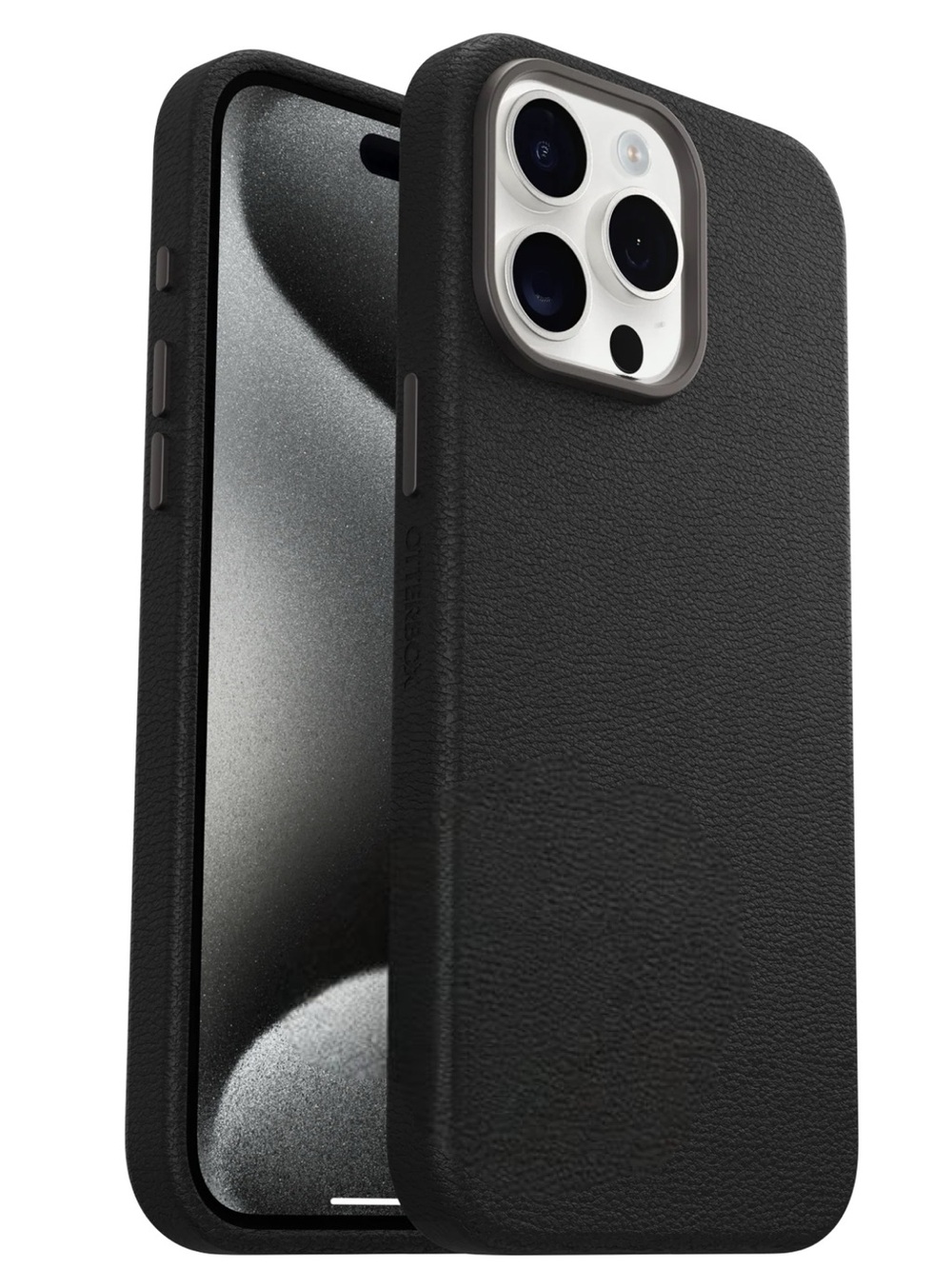 OtterBox iPhone 15 Pro Case Symmetry Series Black Leather